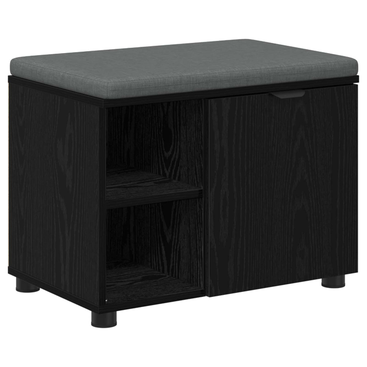Flurbank mit Kissen mit Regal Schwarze Eiche 60 x 38 x 46 cm