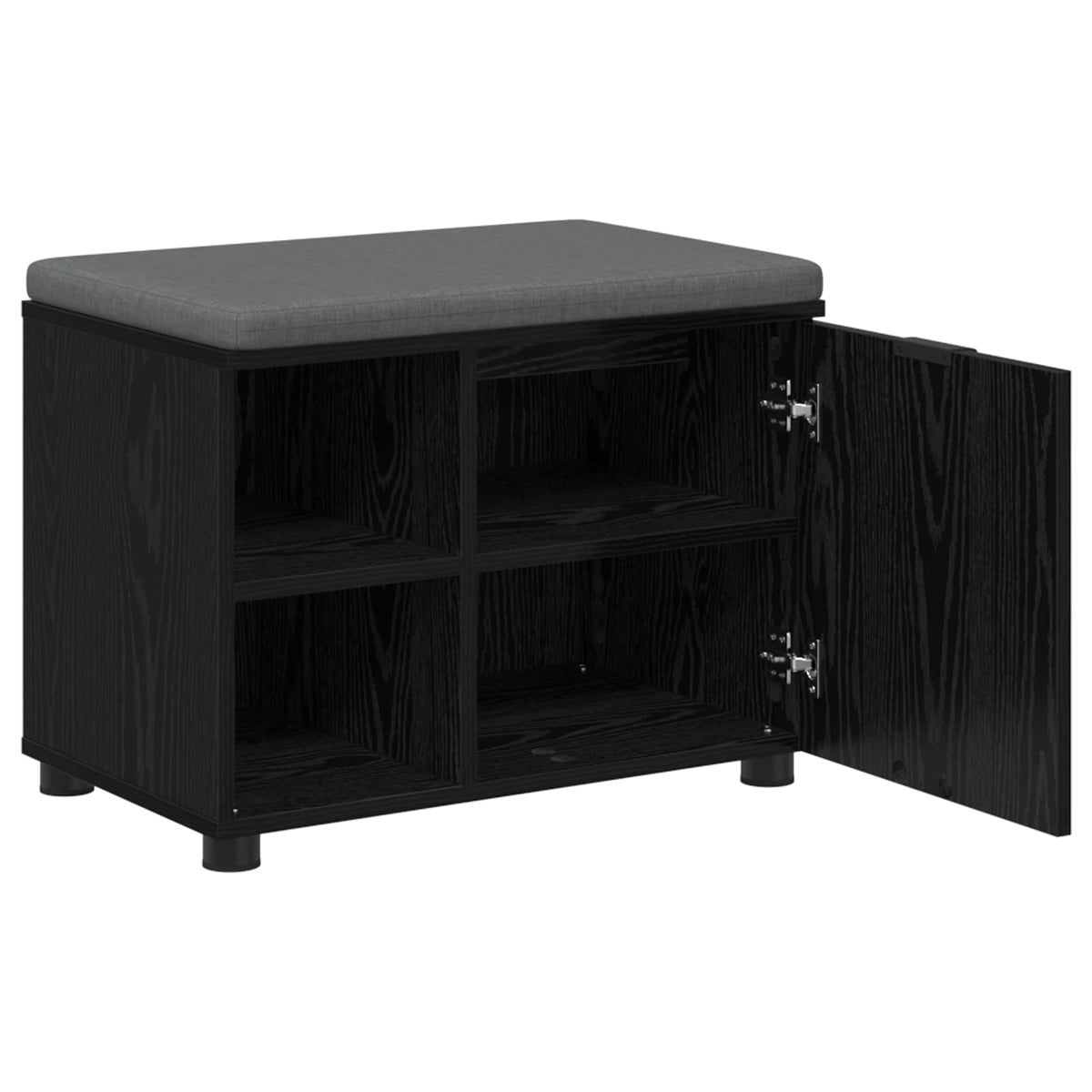 Flurbank mit Kissen mit Regal Schwarze Eiche 60 x 38 x 46 cm
