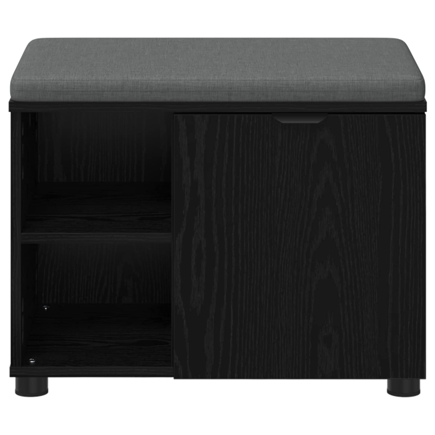 Flurbank mit Kissen mit Regal Schwarze Eiche 60 x 38 x 46 cm