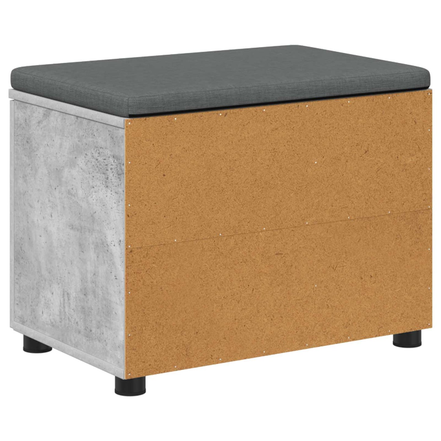 Flurbank mit Kissen mit Regal mit Tür Betongrau 60 x 38 x 46 cm