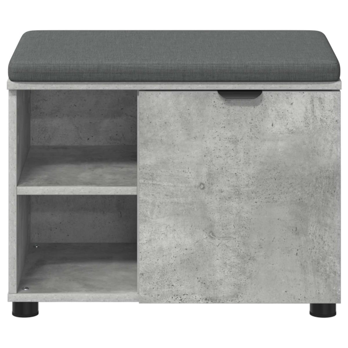 Flurbank mit Kissen mit Regal mit Tür Betongrau 60 x 38 x 46 cm
