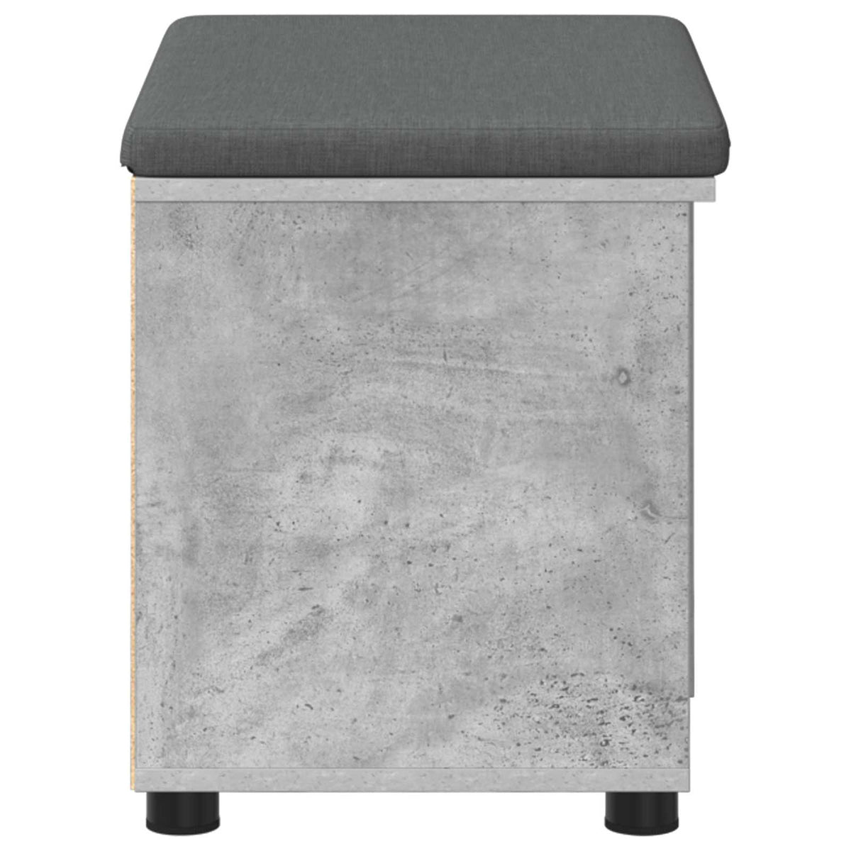 Flurbank mit Kissen mit Regal mit Tür Betongrau 60 x 38 x 46 cm