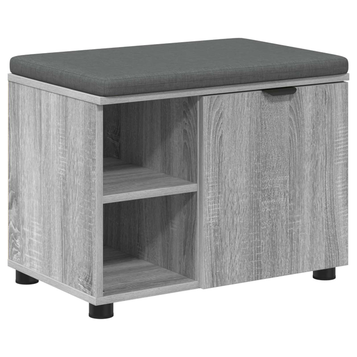 Flurbank mit Kissen mit Regal Graues Sonoma 60 x 38 x 46 cm