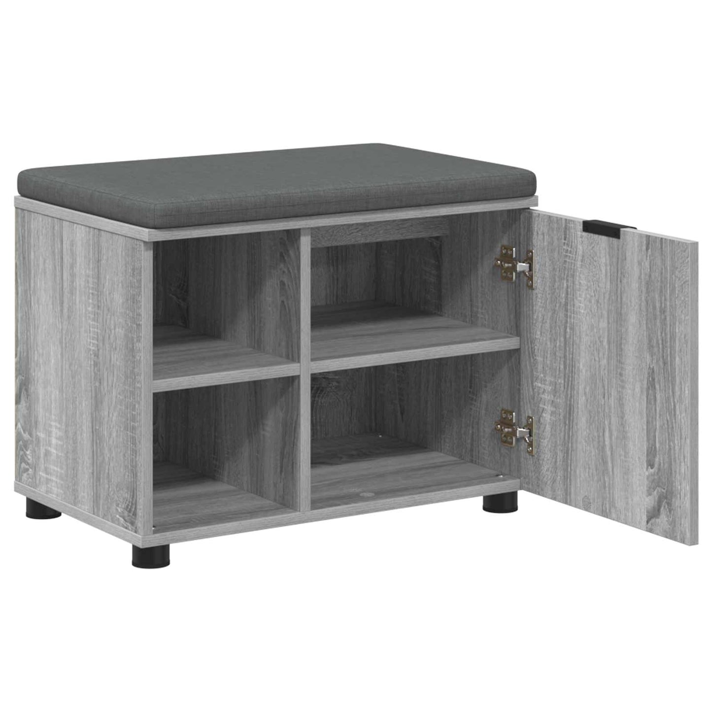 Flurbank mit Kissen mit Regal Graues Sonoma 60 x 38 x 46 cm