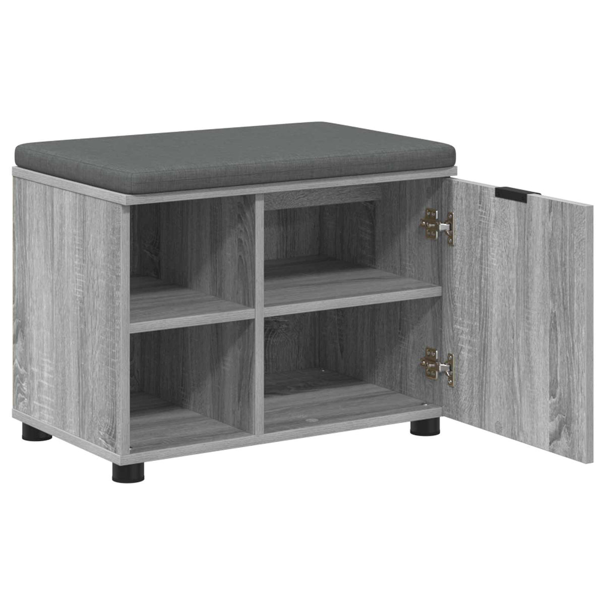 Flurbank mit Kissen mit Regal Graues Sonoma 60 x 38 x 46 cm