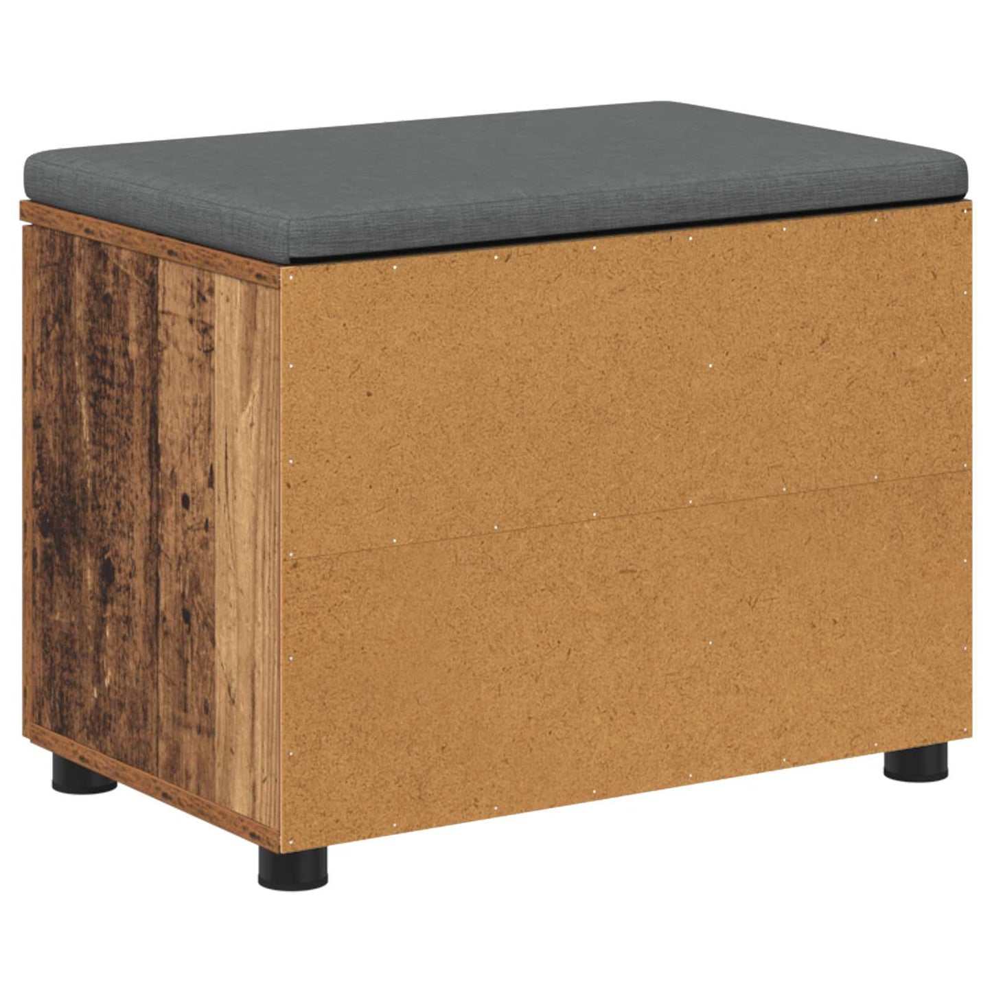 Flurbank mit Kissen mit Regal mit Tür Altholz 60 x 38 x 46 cm