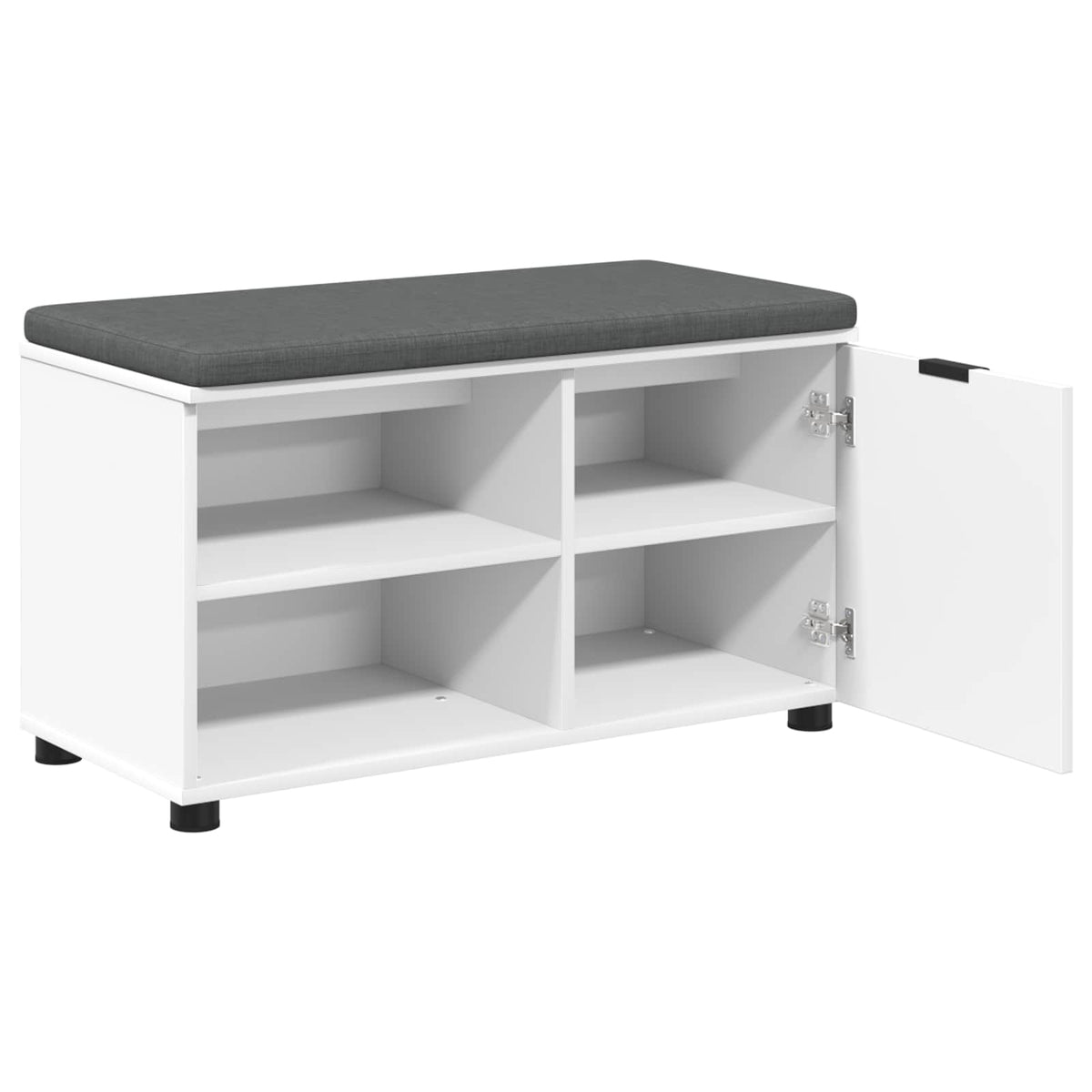 Flurbank mit Kissen mit Regal mit Speicher Weiß 80 x 38 x 46 cm