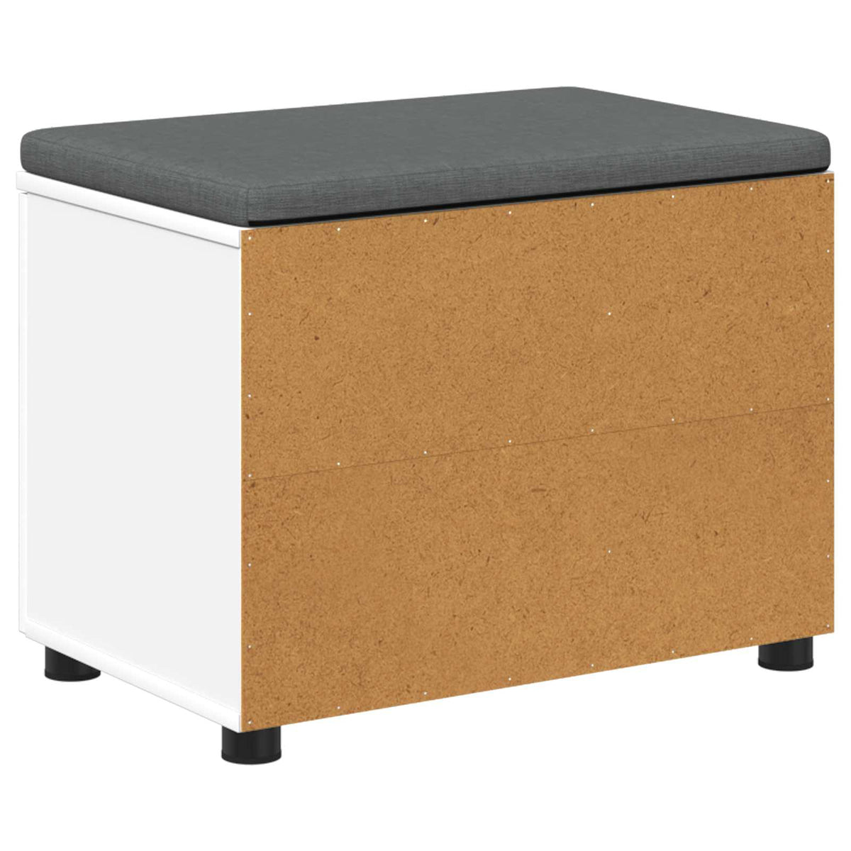 Flurbank mit Kissen mit Regal mit Speicher Weiß 80 x 38 x 46 cm