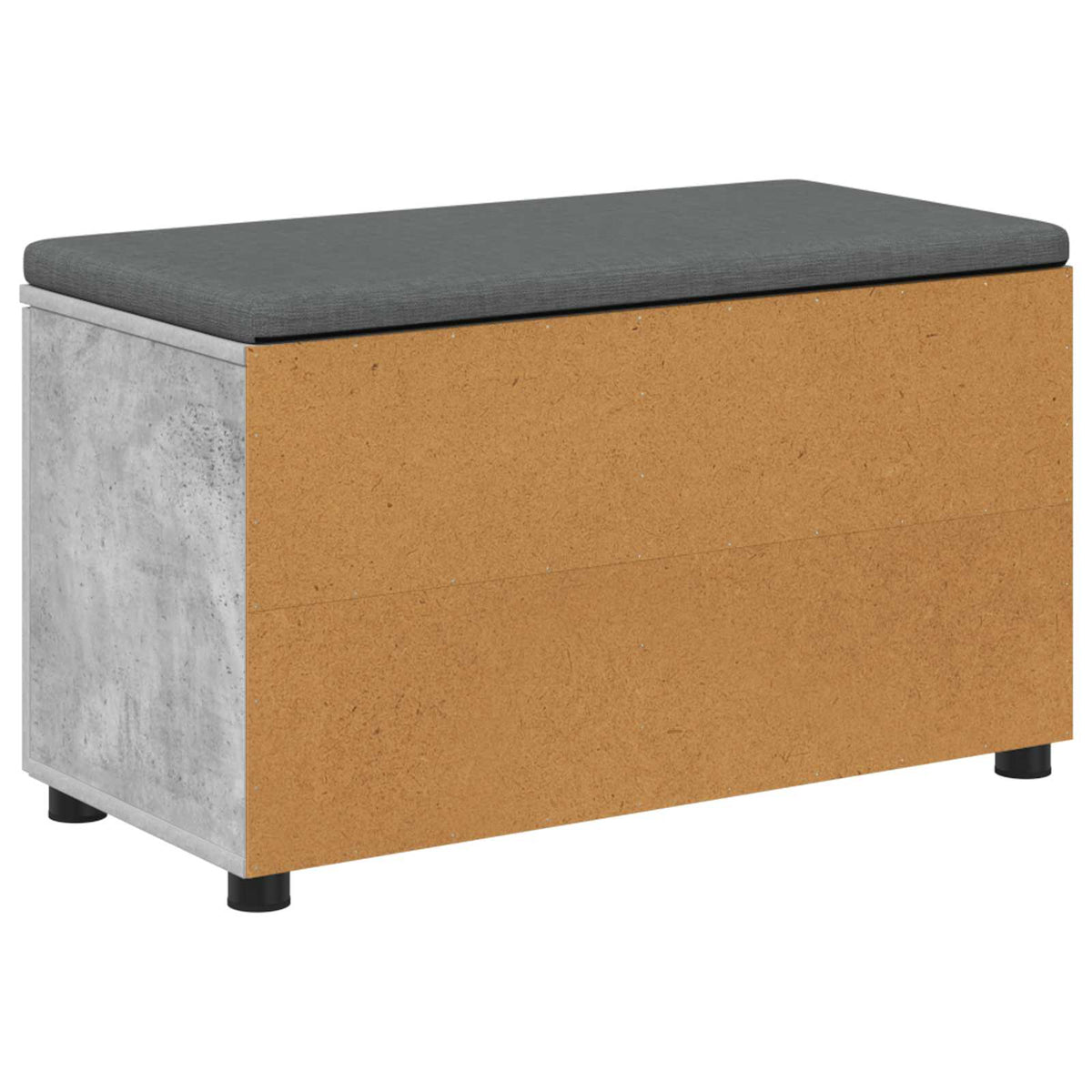 Flurbank mit Kissen mit Regal mit Tür Betongrau 80 x 38 x 46 cm
