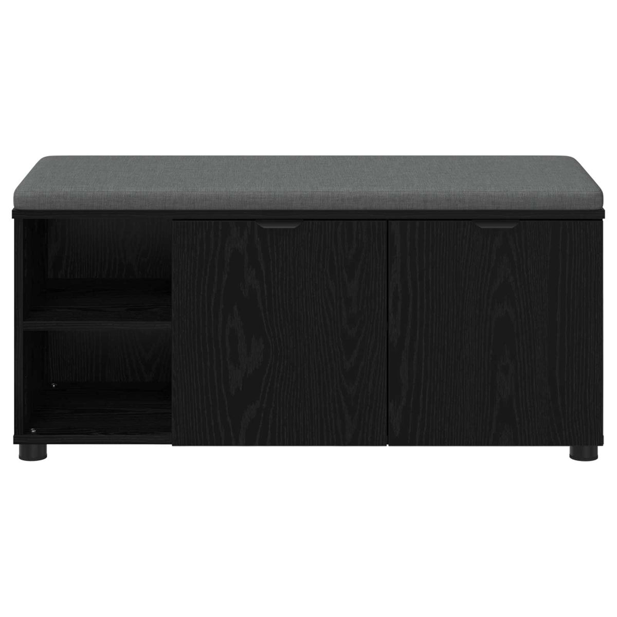 Flurbank mit Kissen mit Regal Schwarze Eiche 100 x 38 x 46 cm