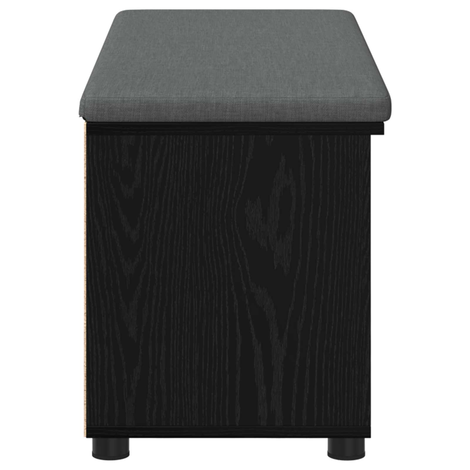 Flurbank mit Kissen mit Regal Schwarze Eiche 100 x 38 x 46 cm
