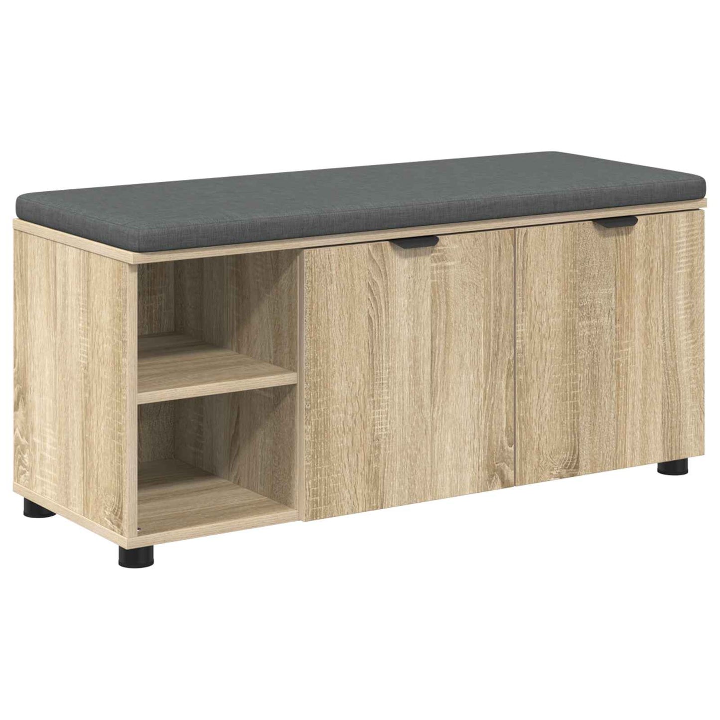 Flurbank mit Kissen mit Regal Sonoma-Eiche 100 x 38 x 46 cm