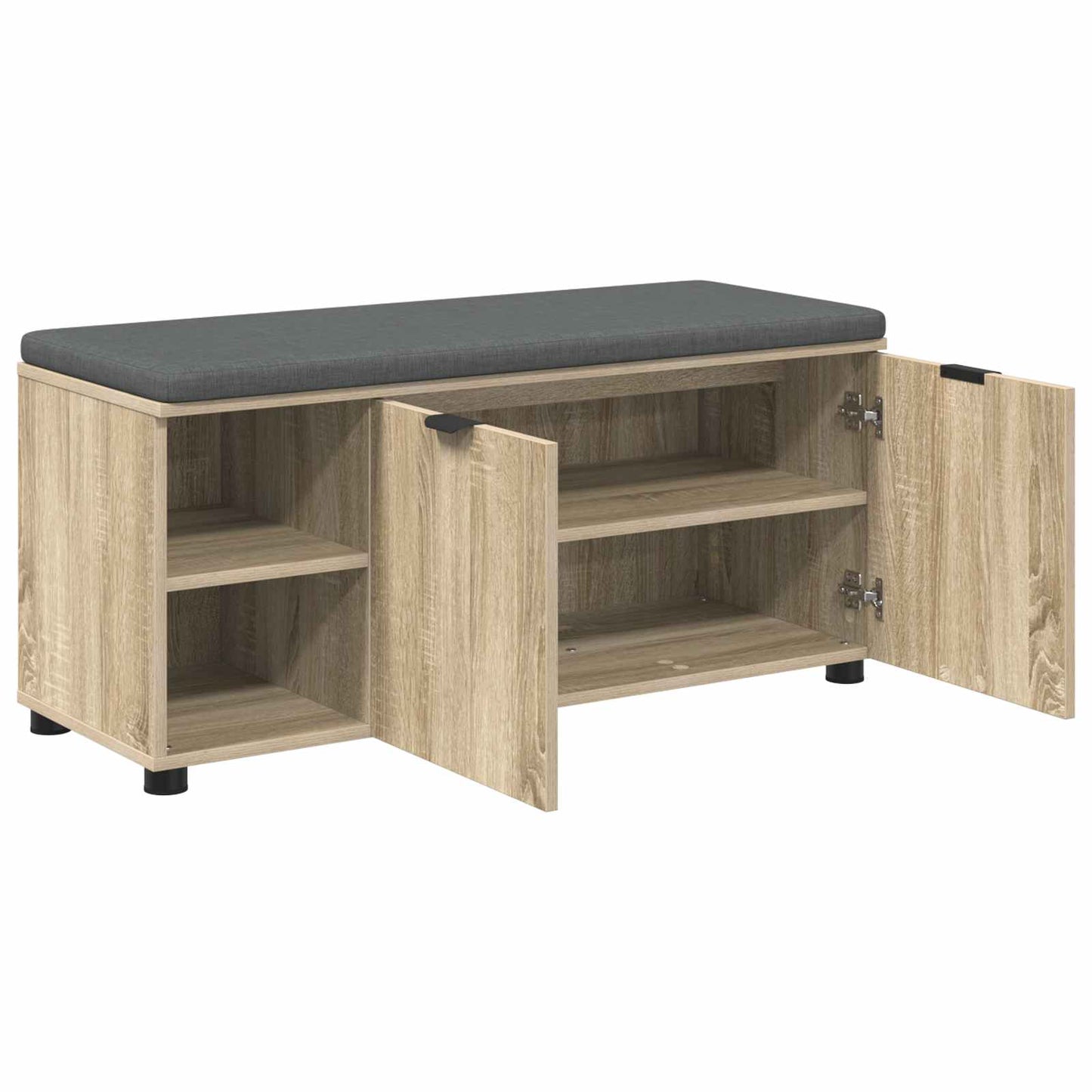 Flurbank mit Kissen mit Regal Sonoma-Eiche 100 x 38 x 46 cm