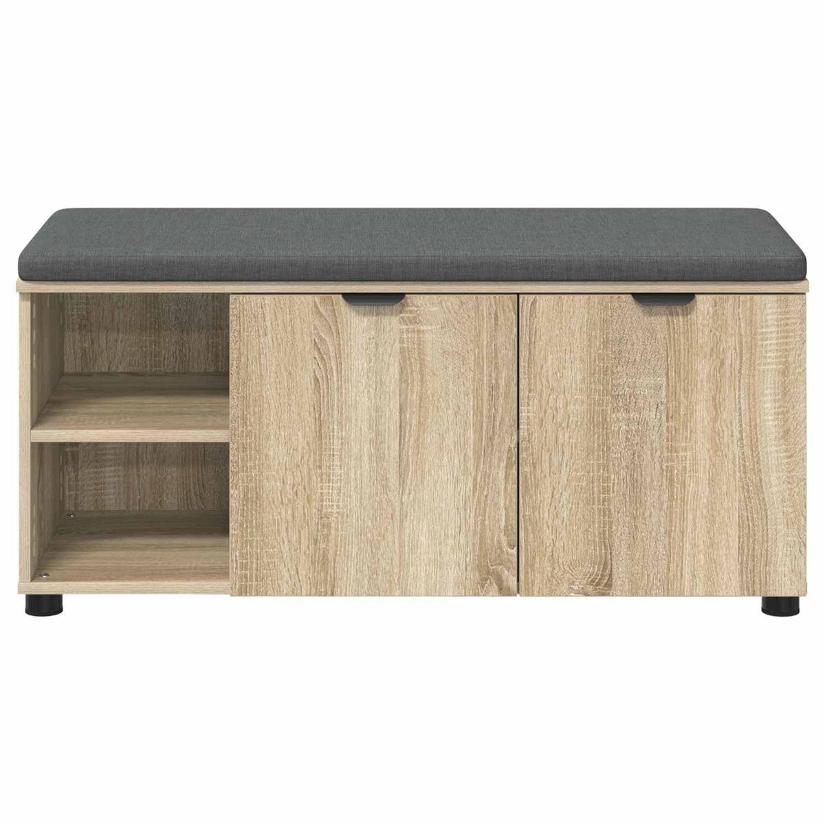 Flurbank mit Kissen mit Regal Sonoma-Eiche 100 x 38 x 46 cm