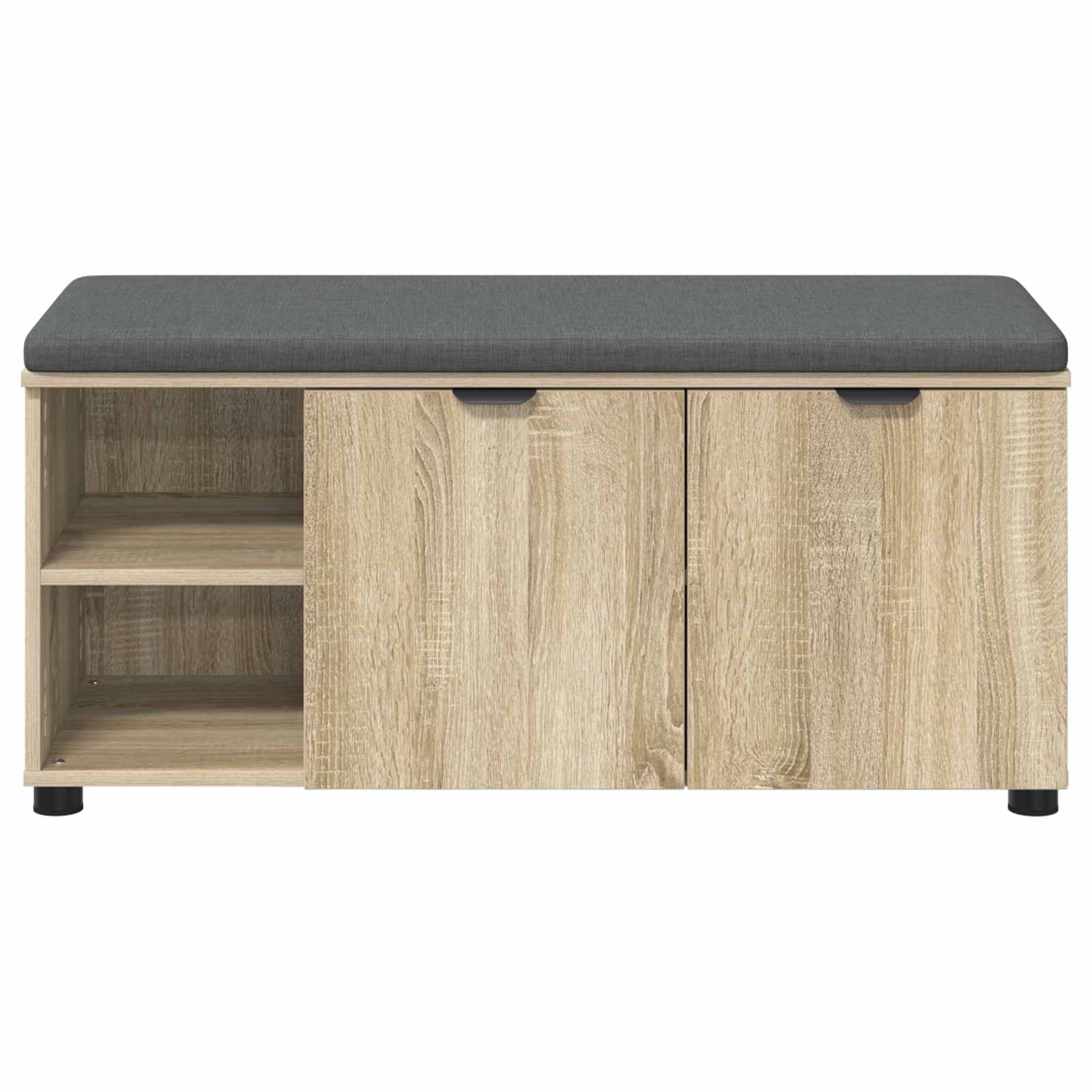 Flurbank mit Kissen mit Regal Sonoma-Eiche 100 x 38 x 46 cm