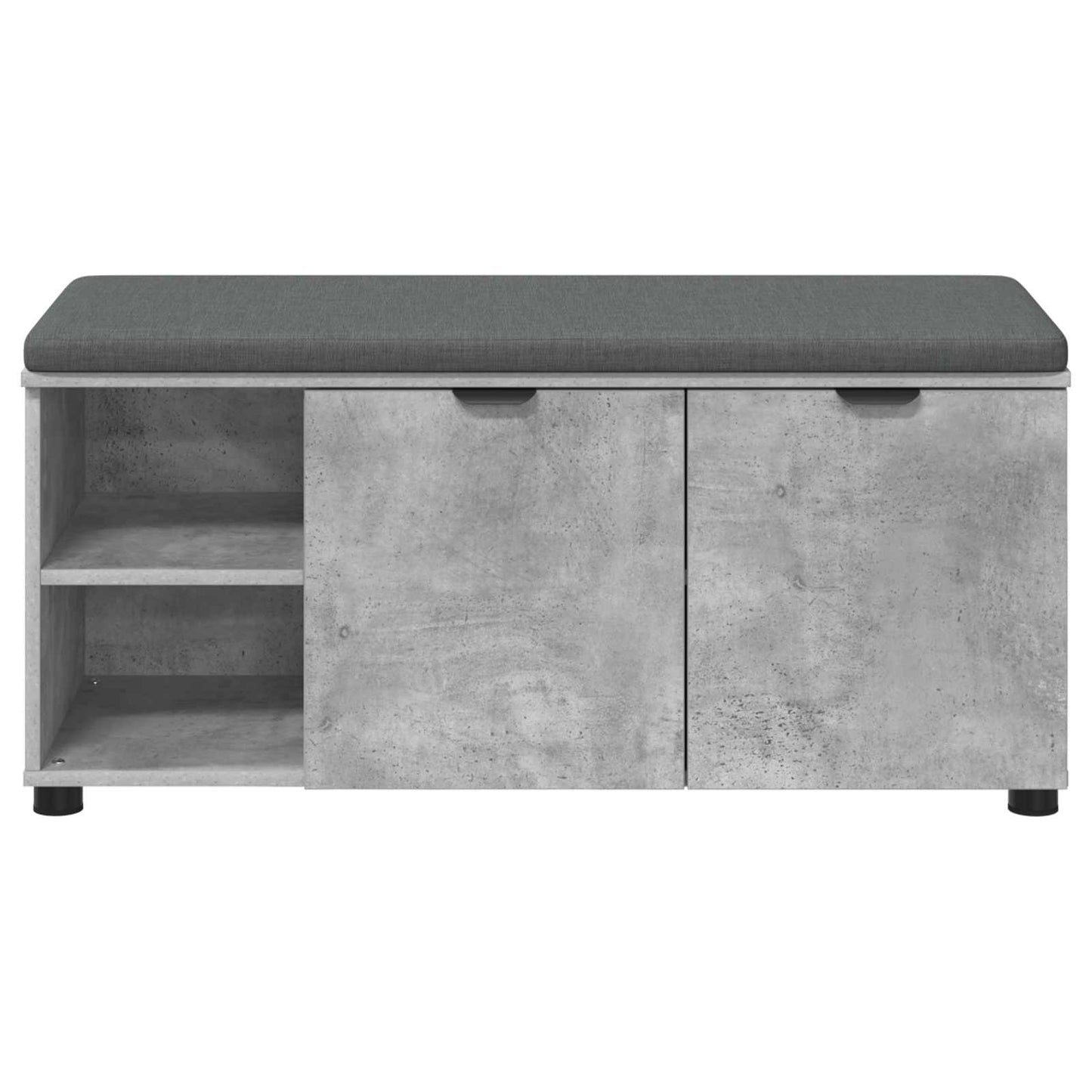 Flurbank mit Kissen mit Regal Betongrau 100 x 38 x 46 cm