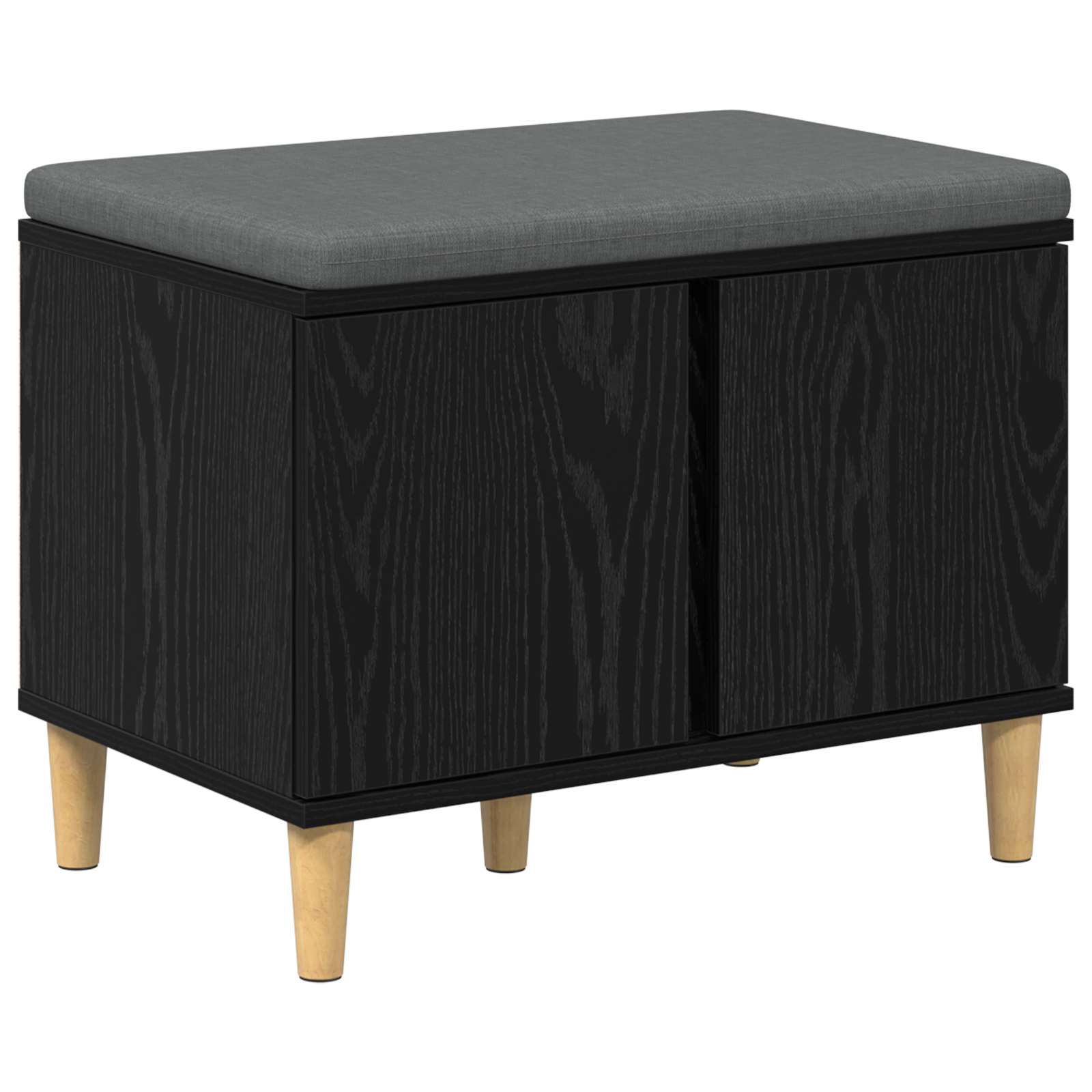 Flurbank mit Kissen mit Speicher Schwarze Eiche 60 x 38 x 46 cm