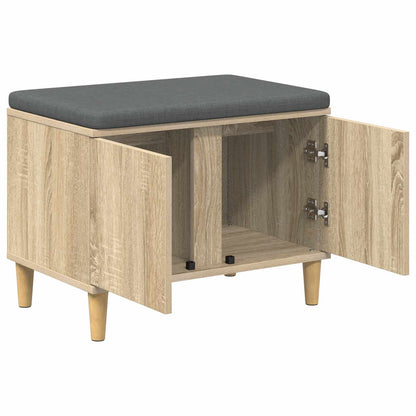 Flurbank mit Kissen mit Speicher Sonoma-Eiche 60 x 38 x 46 cm