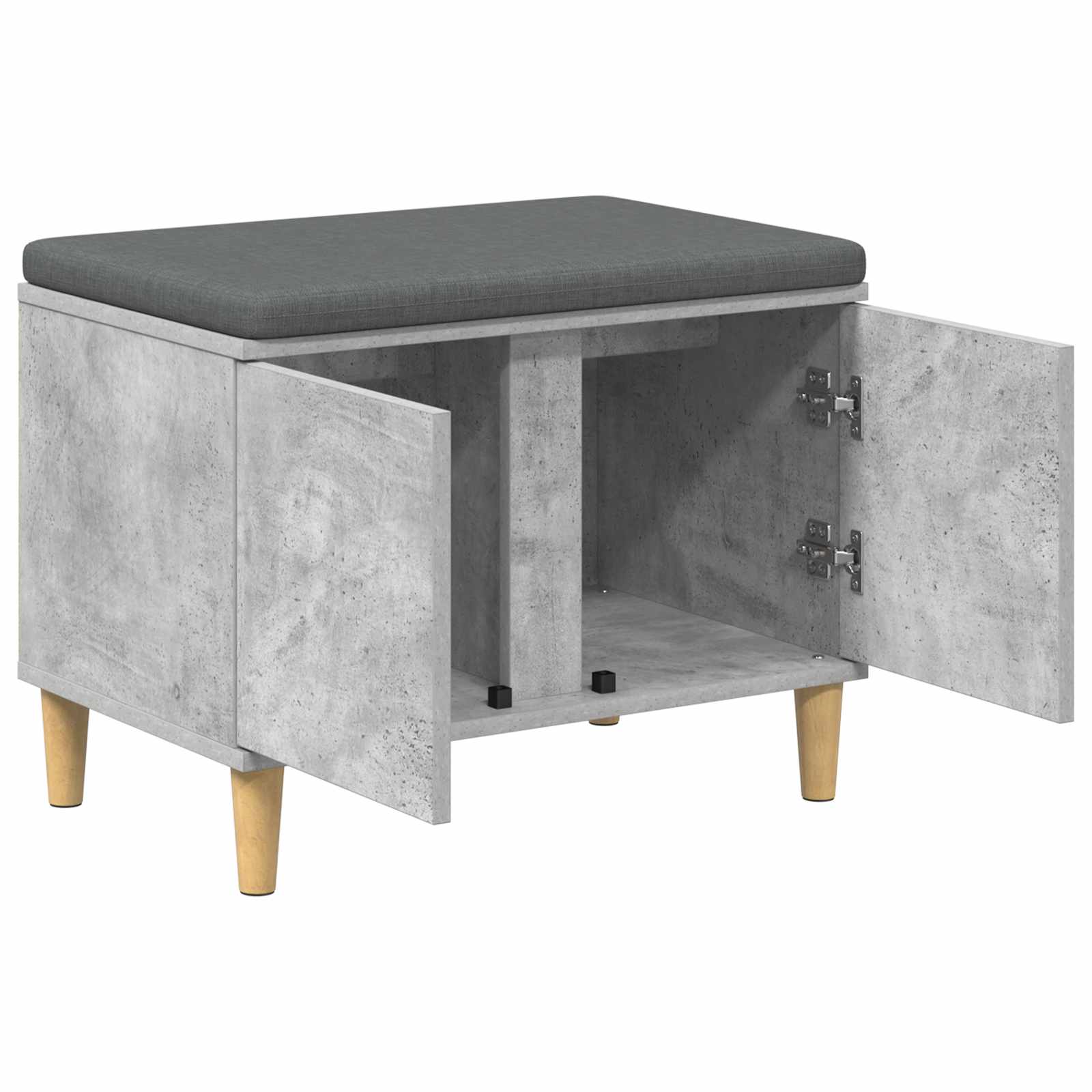 Flurbank mit Kissen mit Speicher Betongrau 60 x 38 x 46 cm
