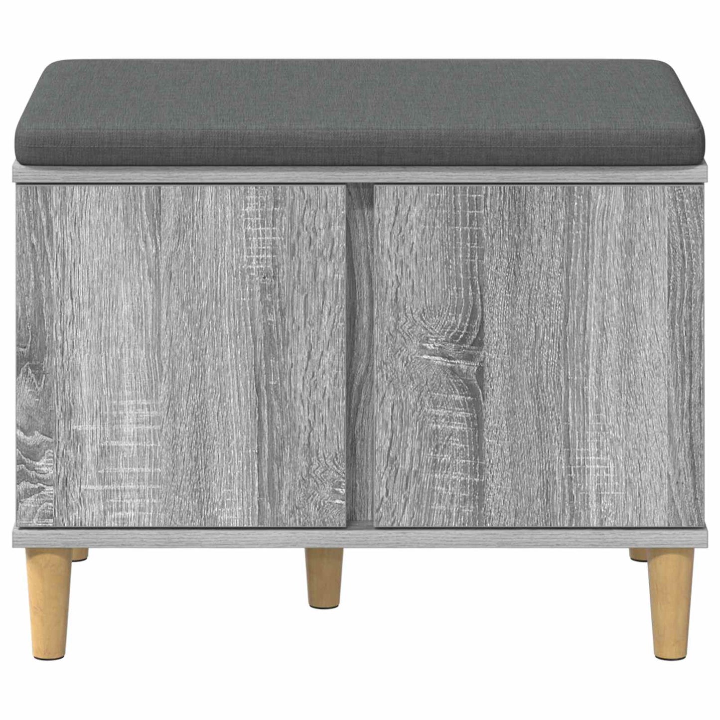 Flurbank mit Kissen mit Speicher Graues Sonoma 60 x 38 x 46 cm