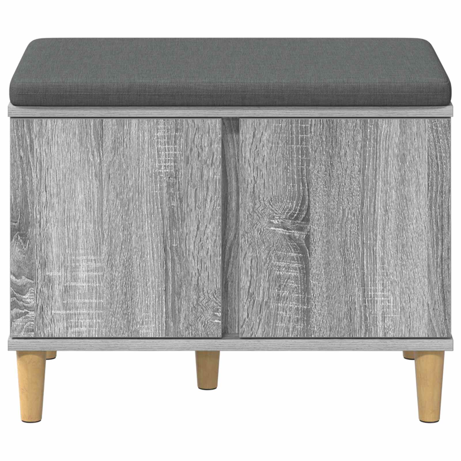 Flurbank mit Kissen mit Speicher Graues Sonoma 60 x 38 x 46 cm