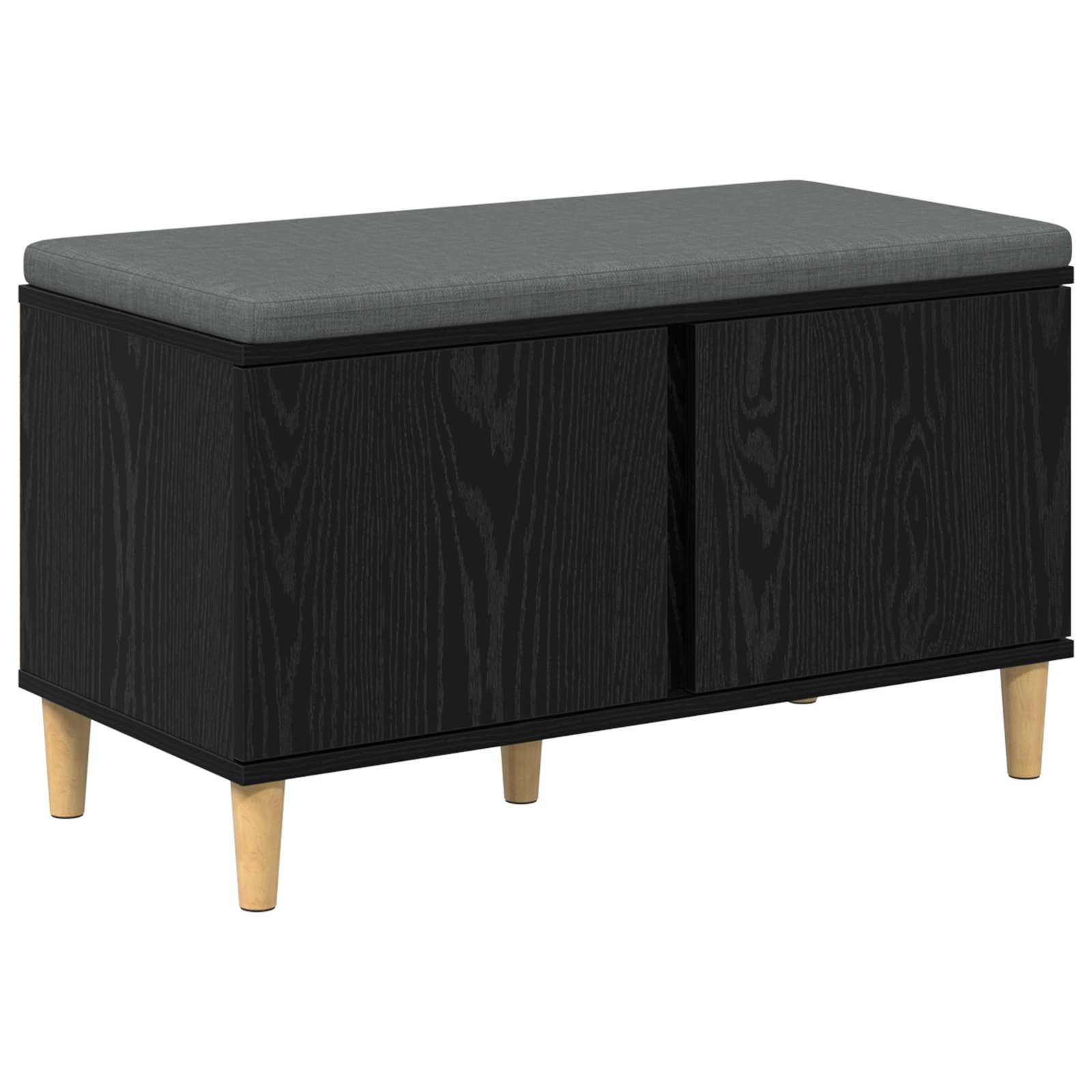 Flurbank mit Kissen mit Speicher Schwarze Eiche 80 x 38 x 46 cm