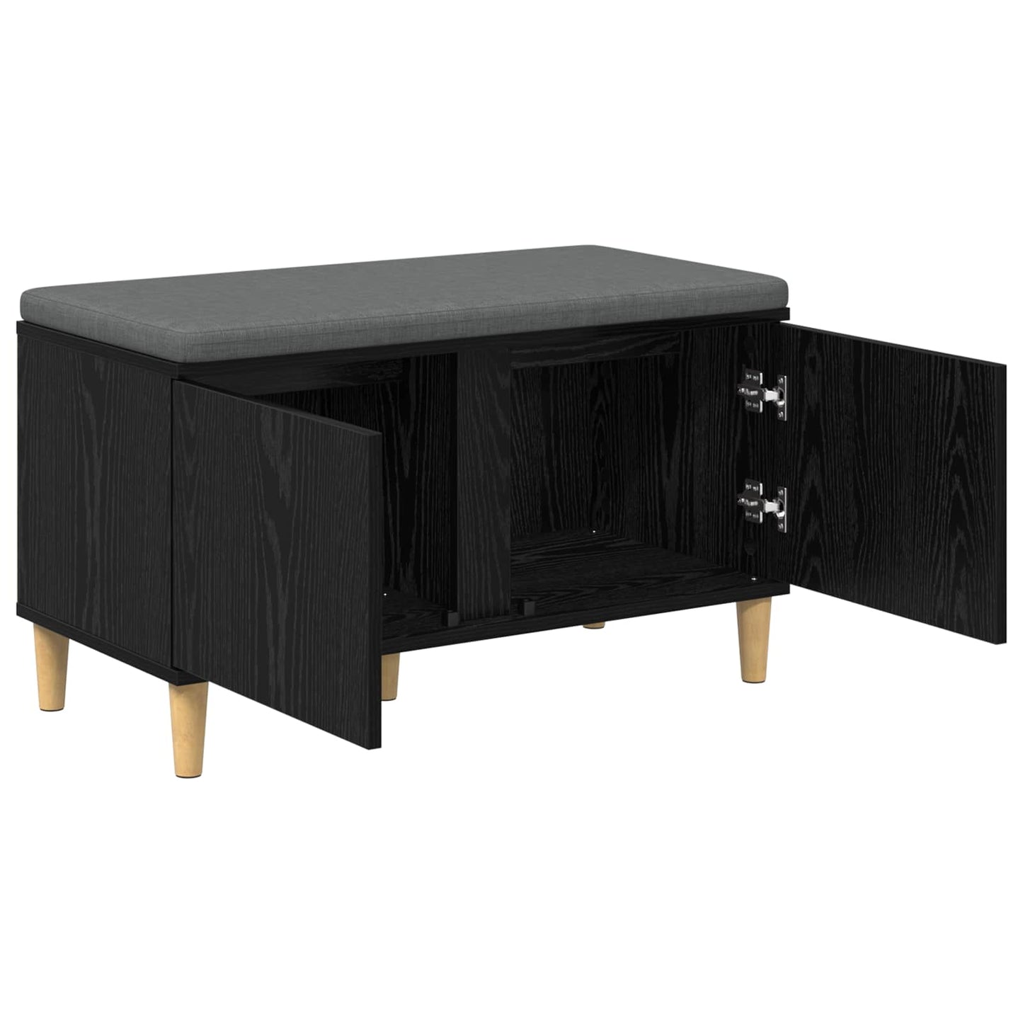 Flurbank mit Kissen mit Speicher Schwarze Eiche 80 x 38 x 46 cm