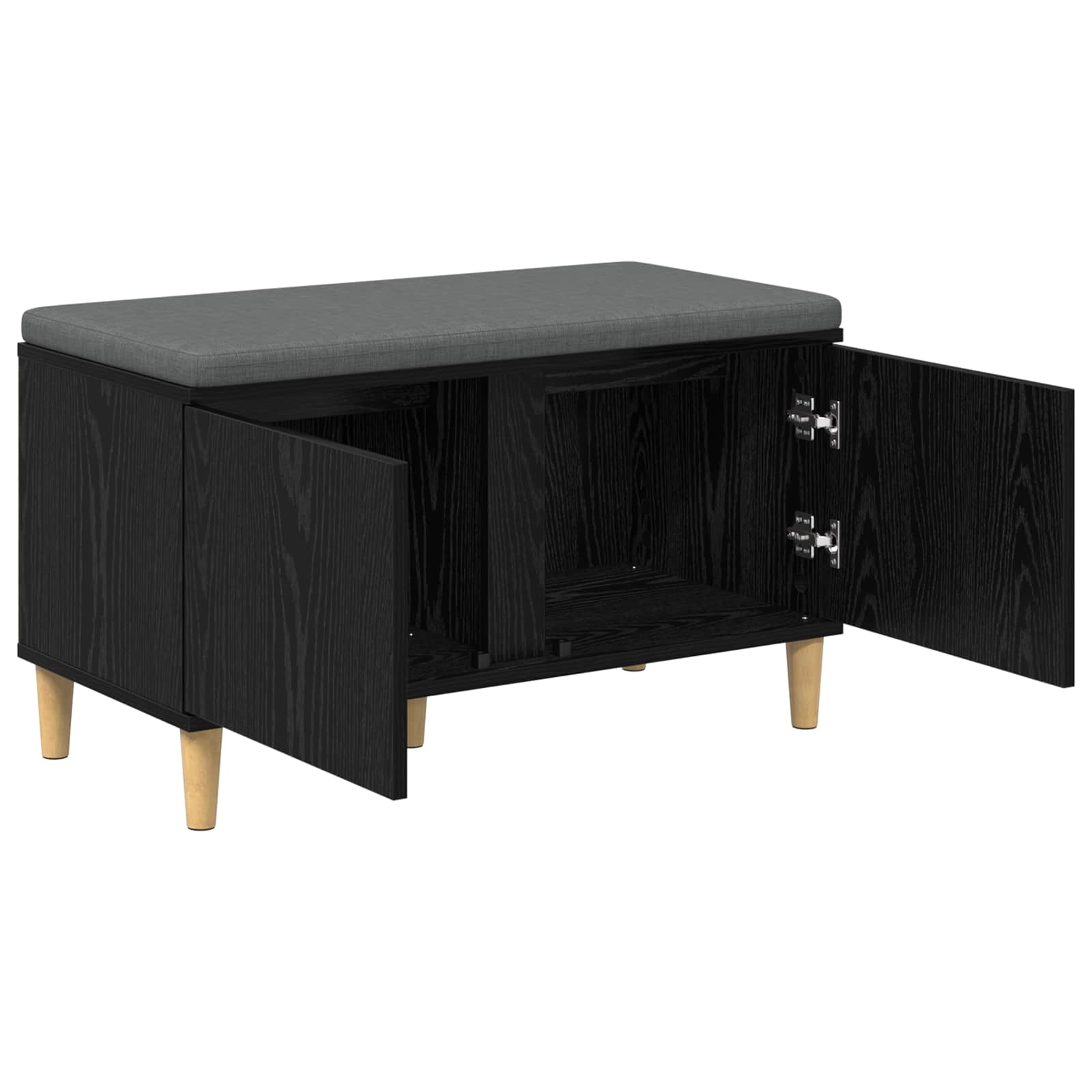 Flurbank mit Kissen mit Speicher Schwarze Eiche 80 x 38 x 46 cm
