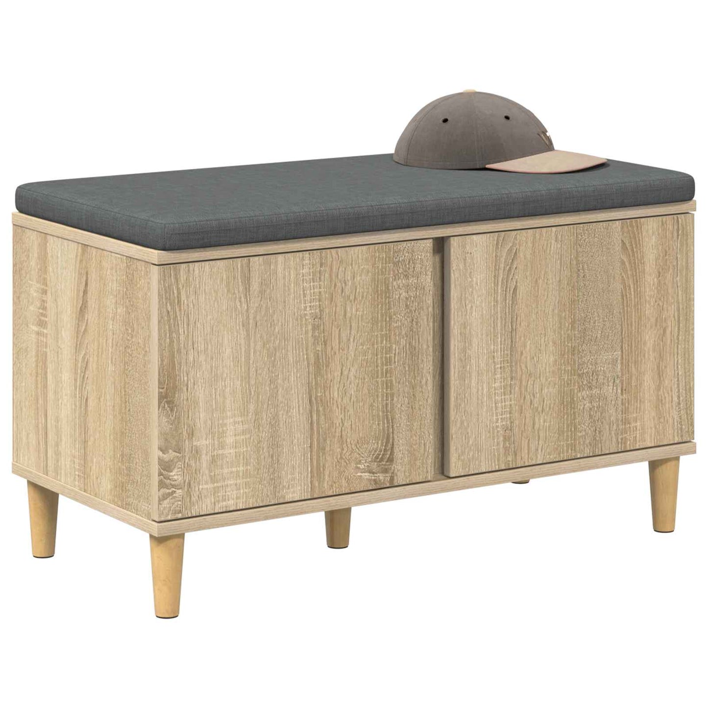 Flurbank mit Kissen mit Speicher Sonoma-Eiche 80 x 38 x 46 cm