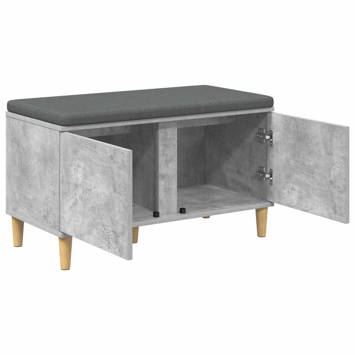 Flurbank mit Kissen mit Speicher Betongrau 80 x 38 x 46 cm
