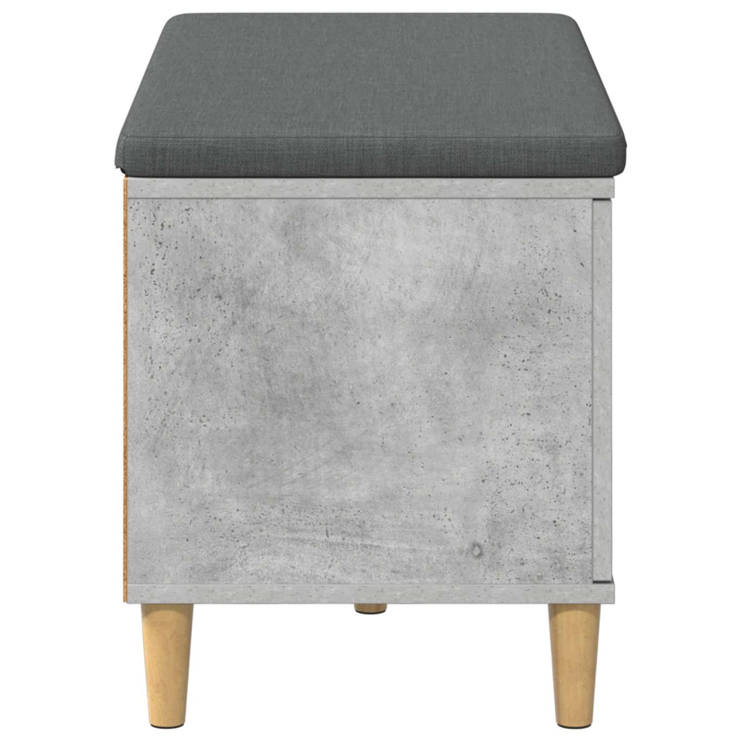 Flurbank mit Kissen mit Speicher Betongrau 80 x 38 x 46 cm