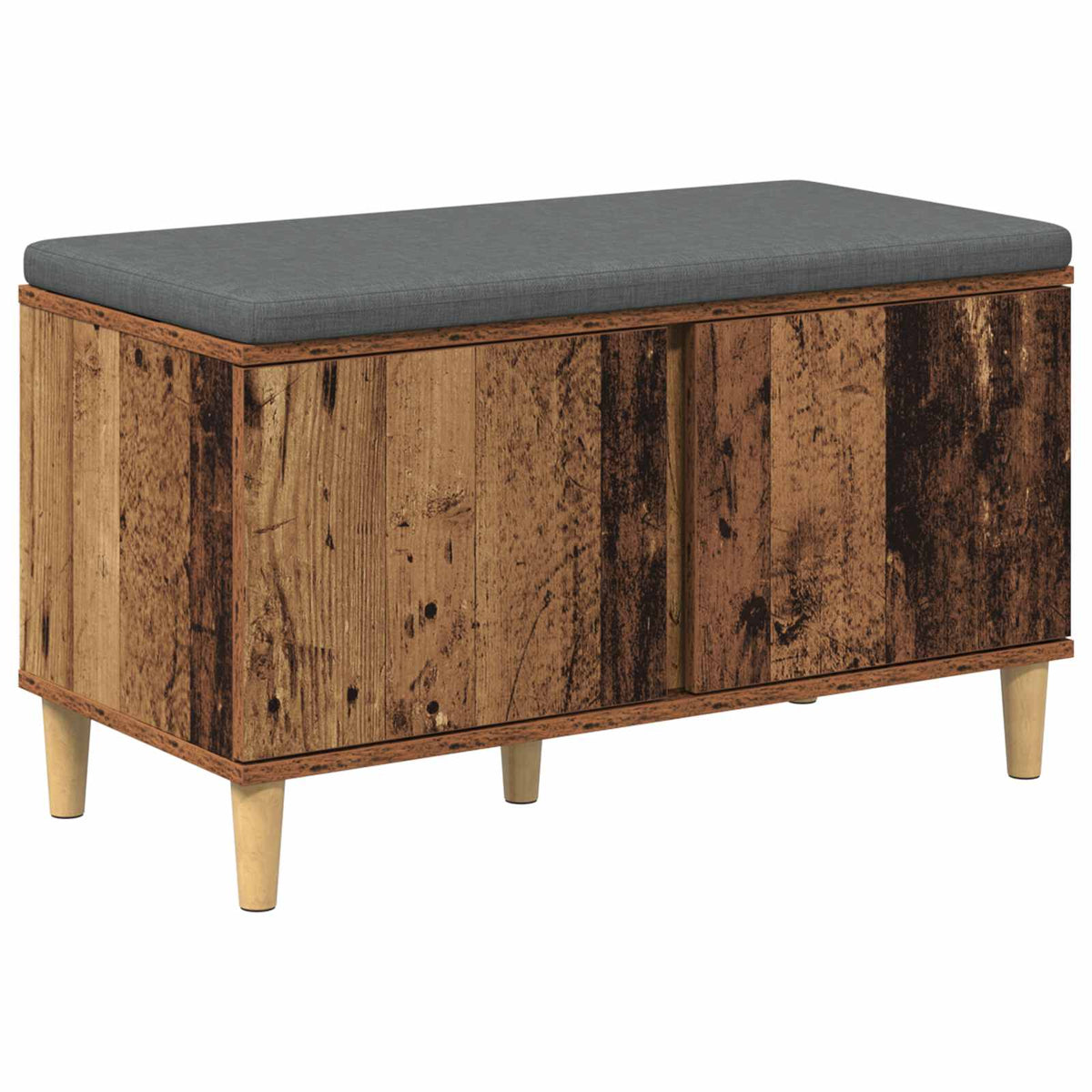 Flurbank mit Kissen mit Speicher Altholz 80 x 38 x 46 cm