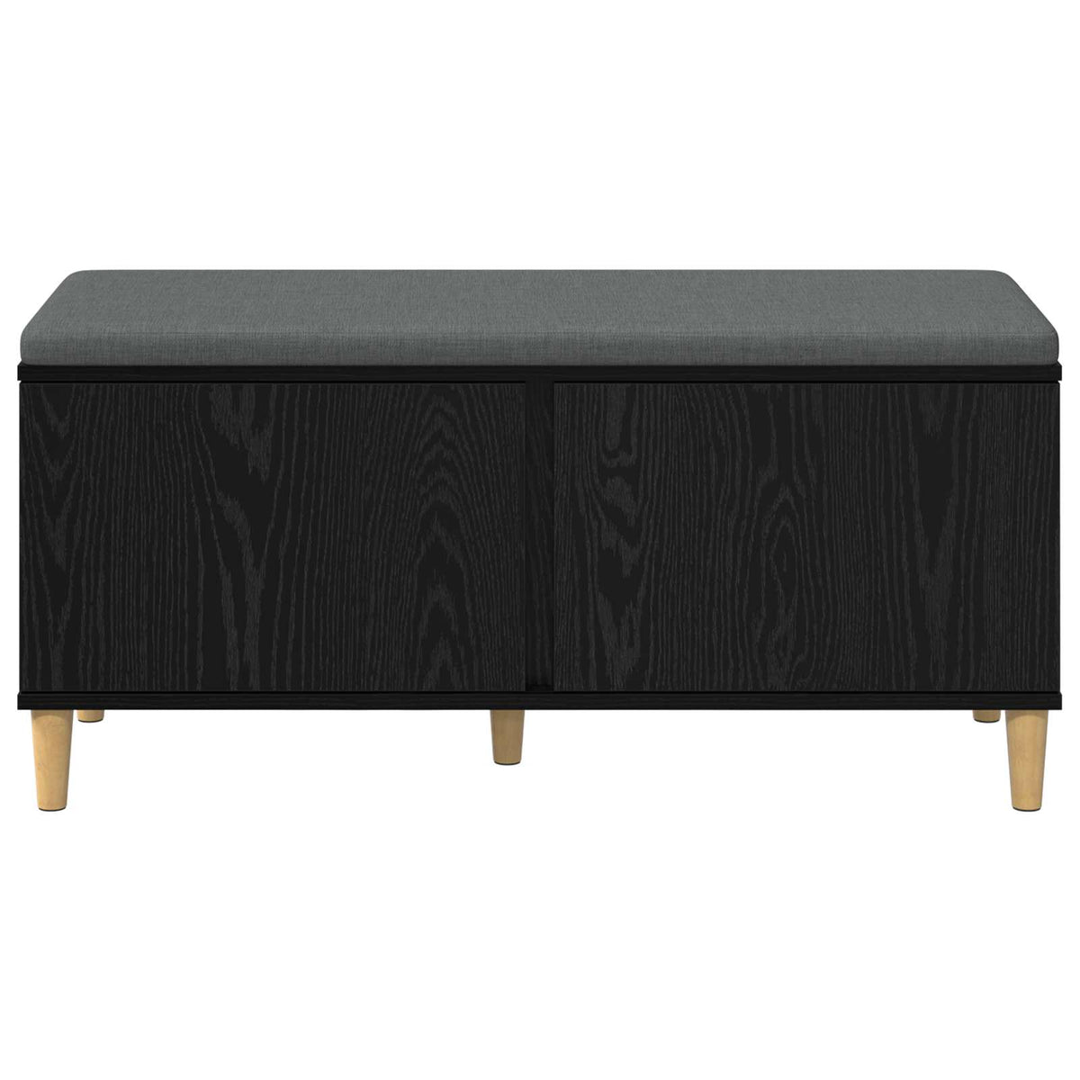 Flurbank mit Kissen mit Tür Schwarze Eiche 100 x 38 x 46 cm