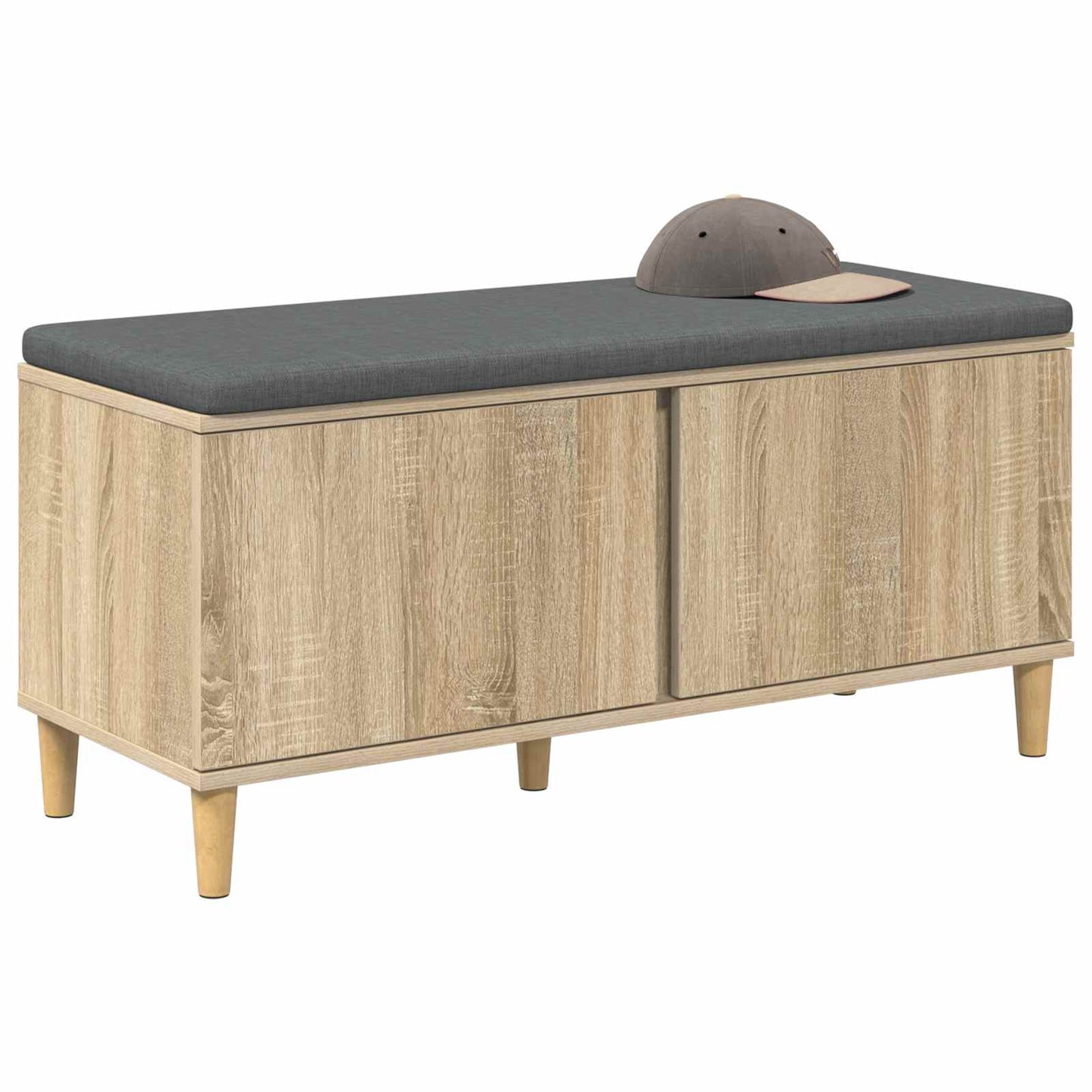 Flurbank mit Kissen mit Speicher Sonoma-Eiche 100 x 38 x 46 cm