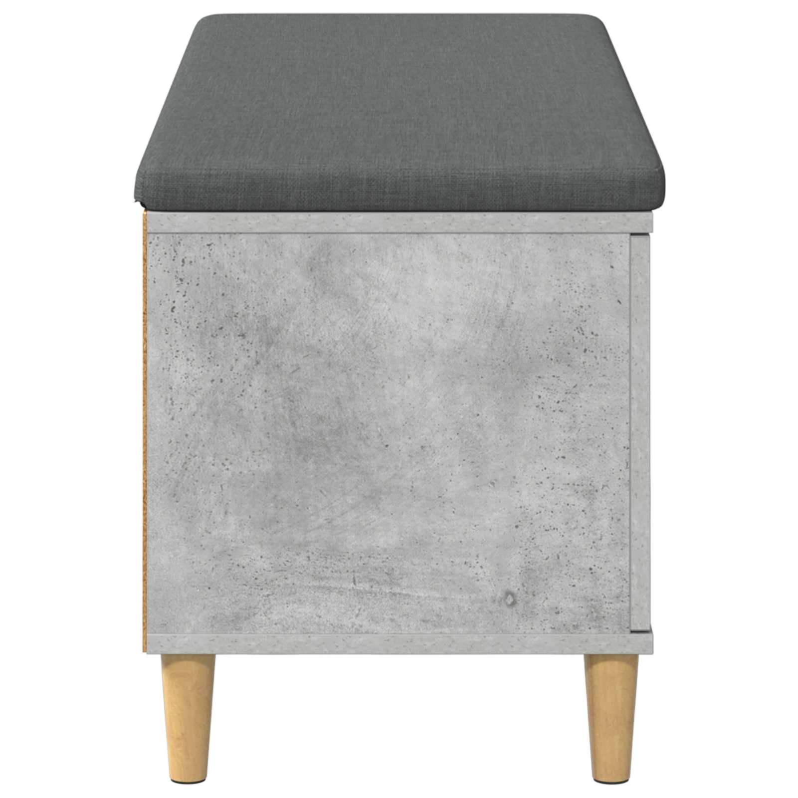 Flurbank mit Kissen mit Speicher Betongrau 100 x 38 x 46 cm