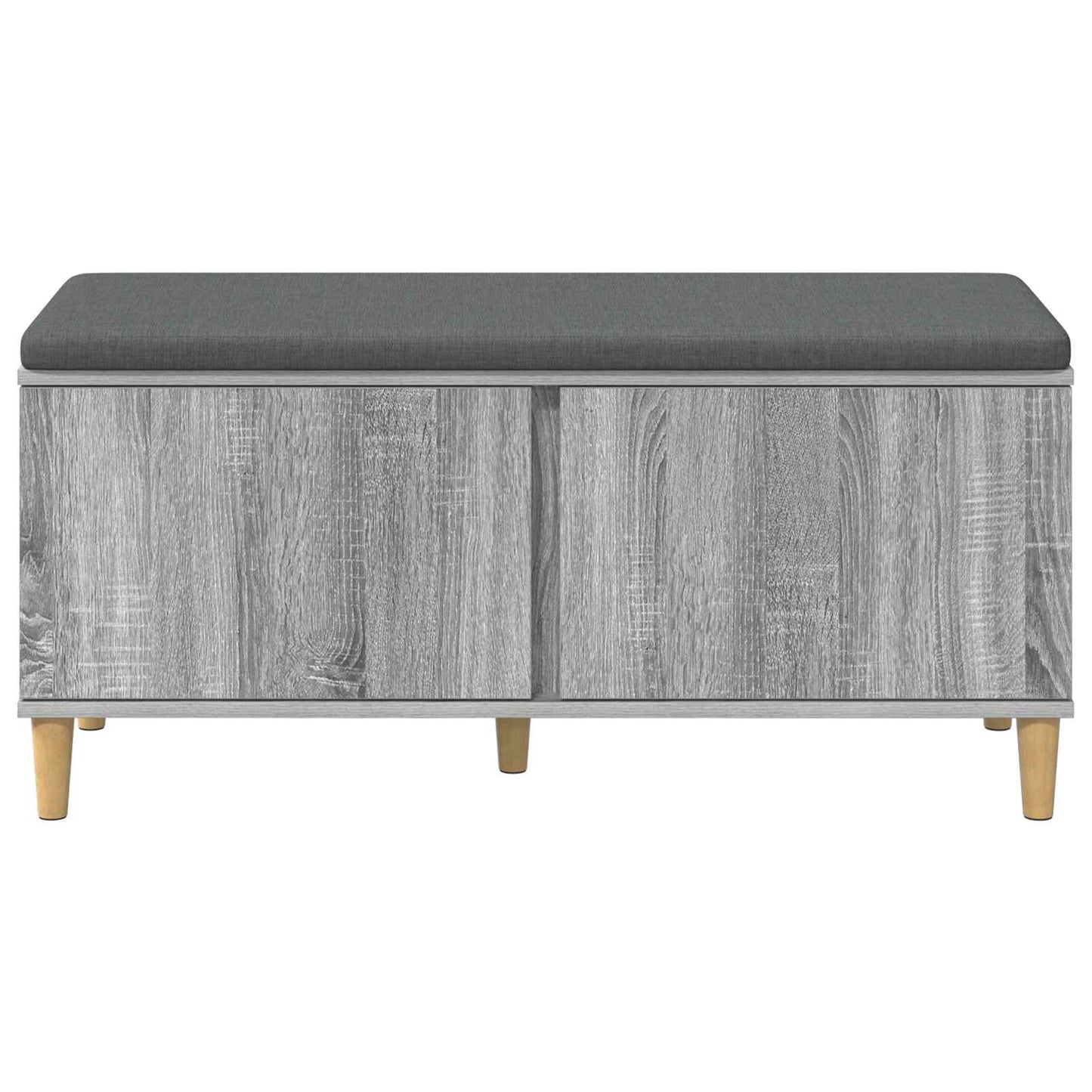 Flurbank mit Kissen mit Speicher Graues Sonoma 100 x 38 x 46 cm