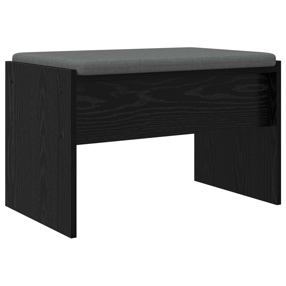 Flurbank mit Kissen Schwarz Eichen-Optik 63 x 38 x 40 cm