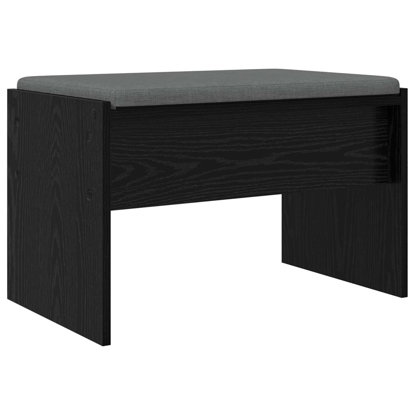 Flurbank mit Kissen Schwarz Eichen-Optik 63 x 38 x 40 cm