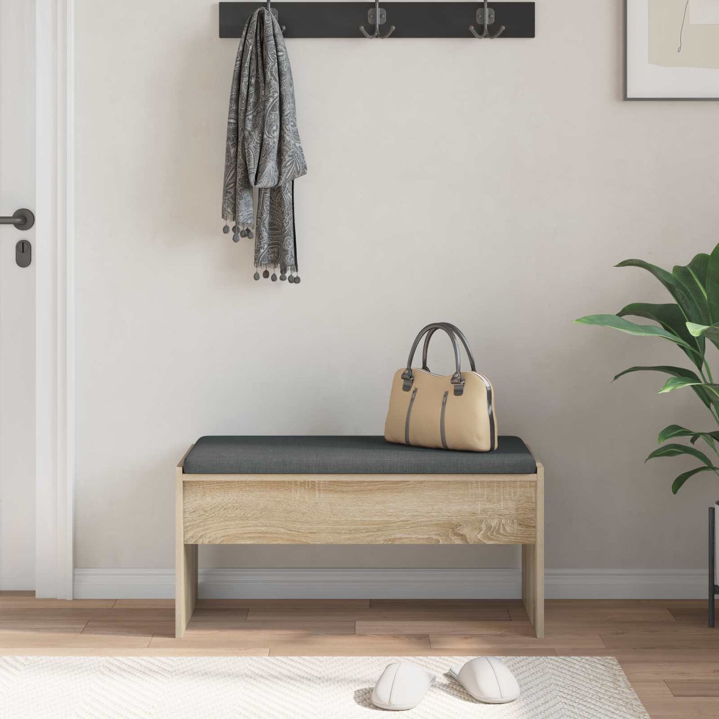 Flurbank mit Kissen Sonoma-Eiche 83 x 38 x 40 cm