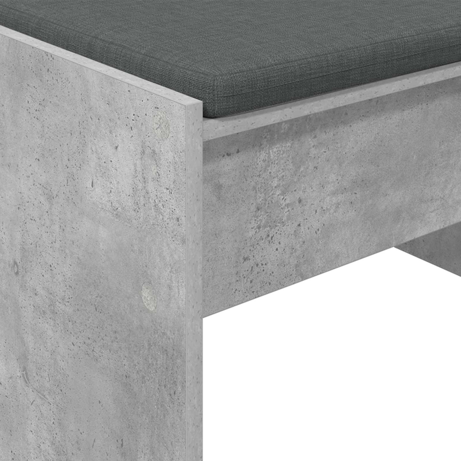 Flurbank mit Kissen Beton Grau 83 x 38 x 40 cm