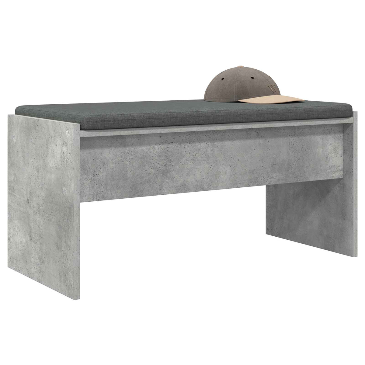Flurbank mit Kissen Beton Grau 83 x 38 x 40 cm