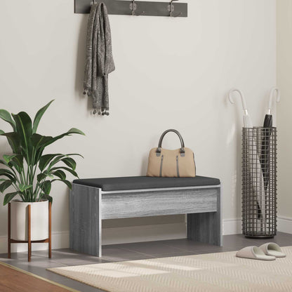 Flurbank mit Kissen Graues Sonoma 83 x 38 x 40 cm
