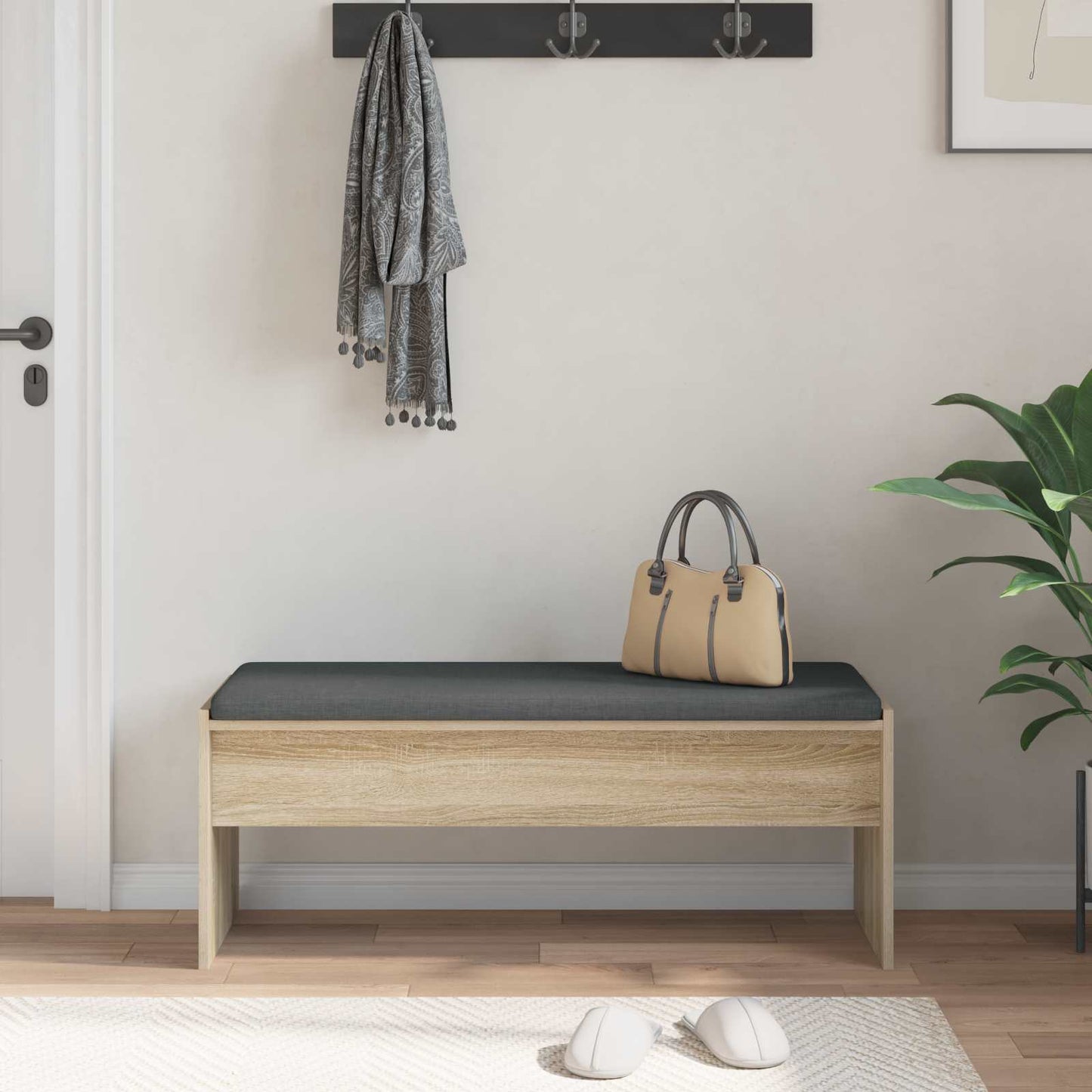 Flurbank mit Kissen Sonoma-Eiche 103 x 38 x 40 cm