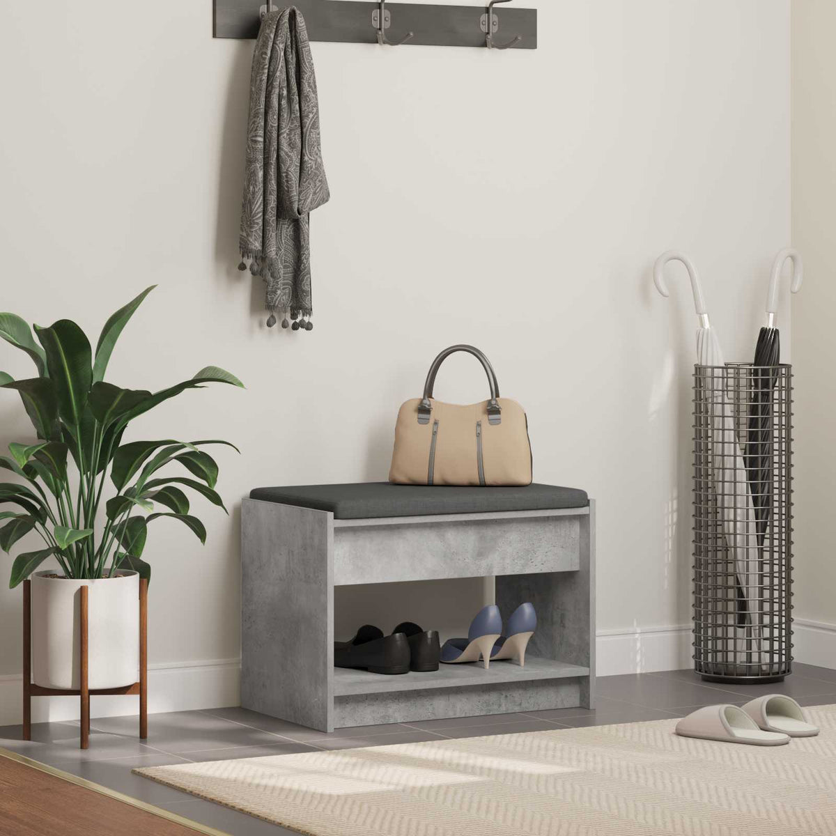 Flurbank Betongrau 63 x 38 x 45 cm