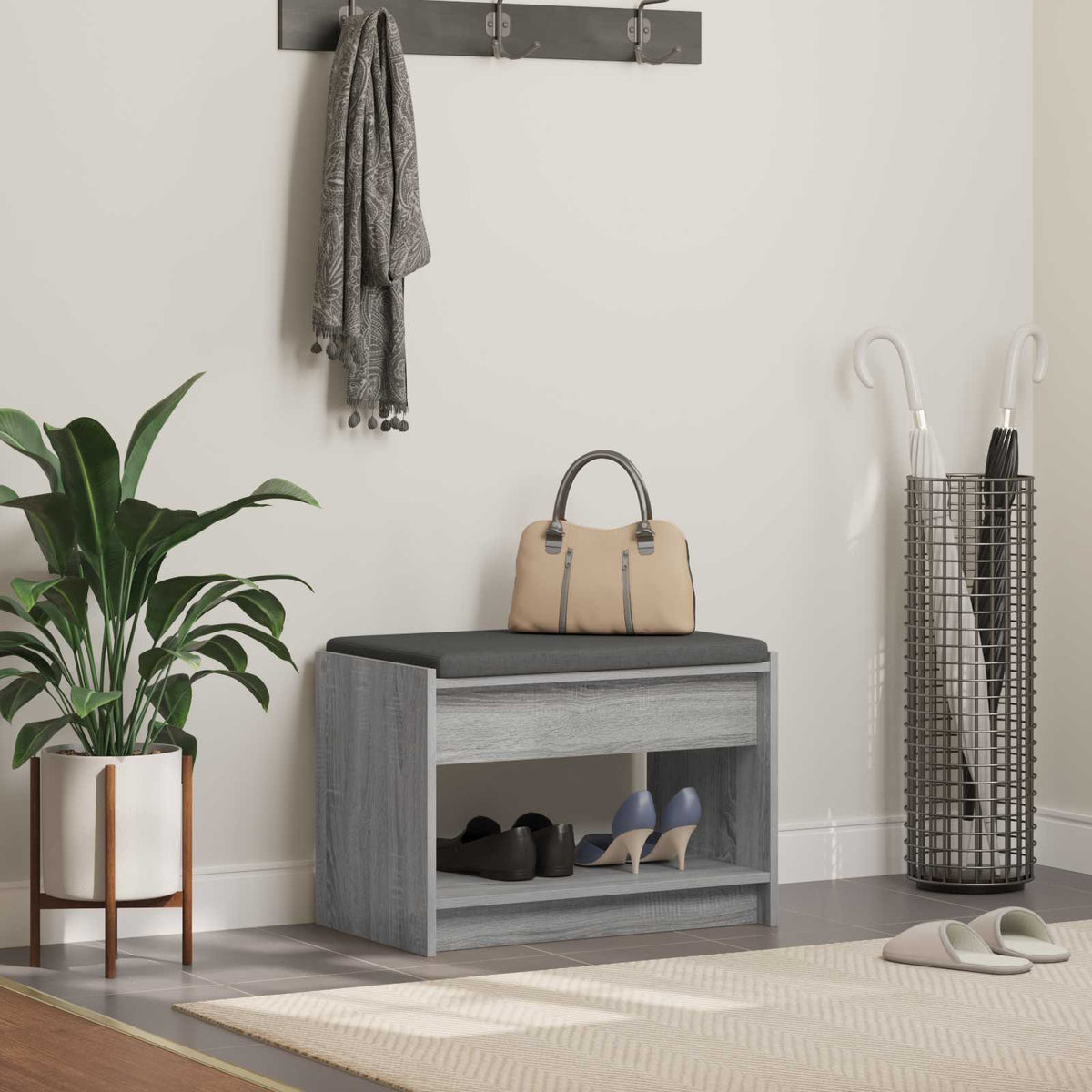 Flurbank Sonoma-Grau 63 x 38 x 45 cm
