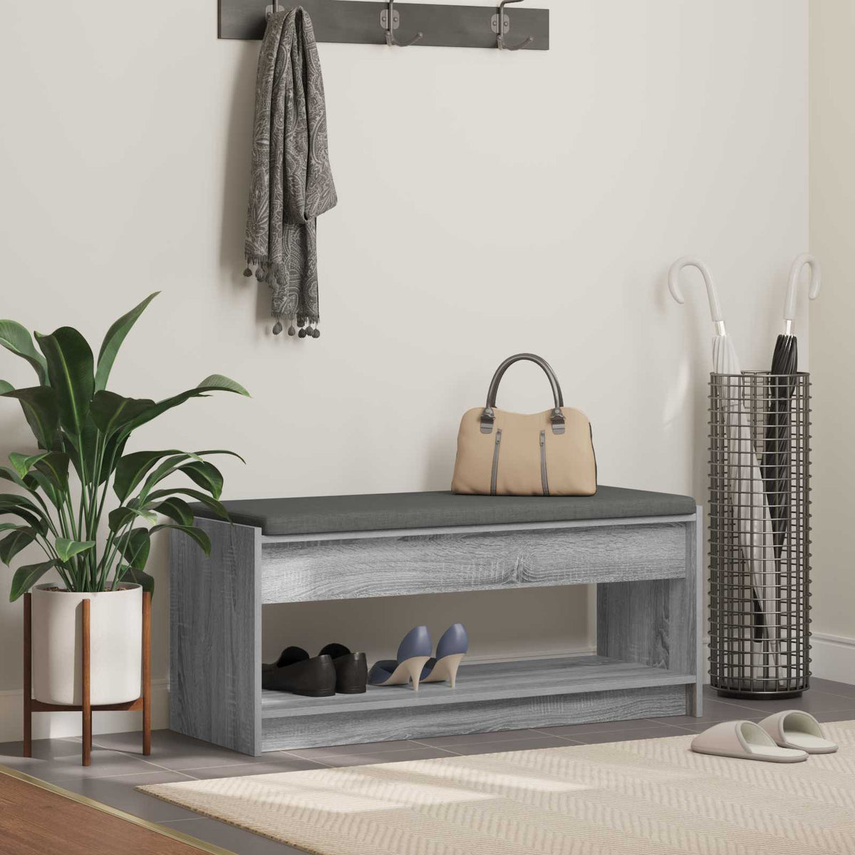 Flurbank Sonoma-Grau 103 x 38 x 45 cm