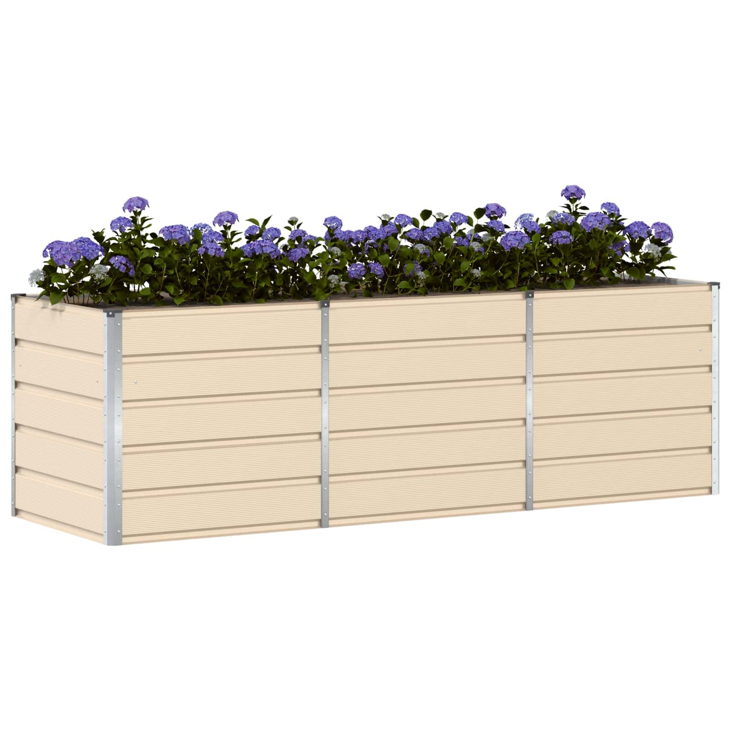 Pflanzkübel Elfenbein 240 x 80 x 75 cm Stahl