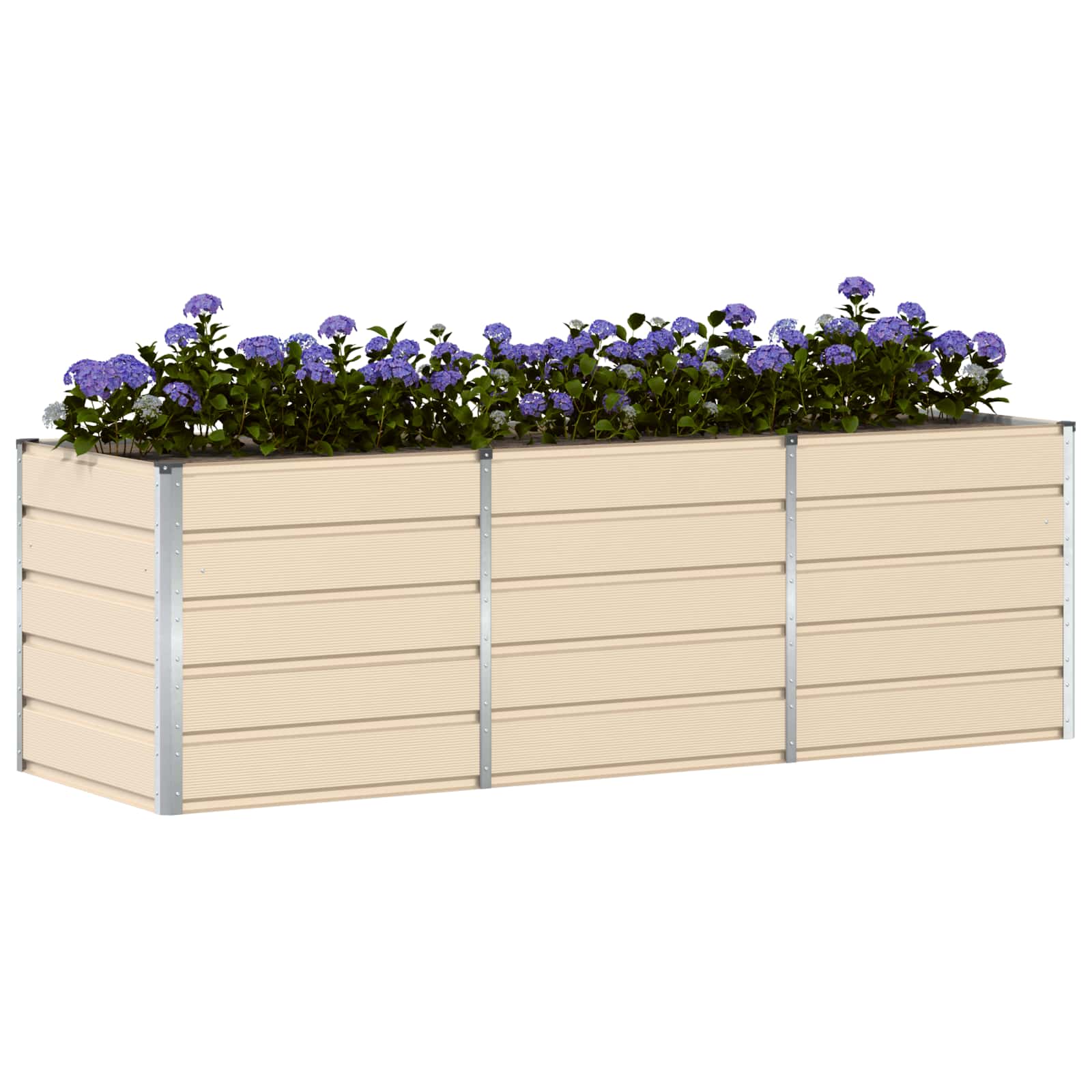 Pflanzkübel Elfenbein 240 x 80 x 75 cm Stahl
