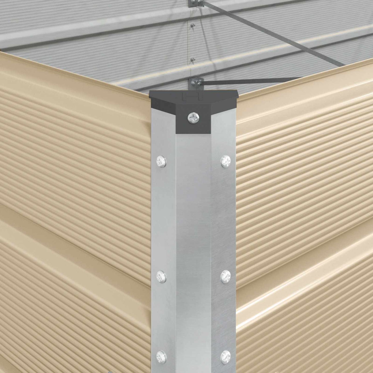 Pflanzkübel Elfenbein 580 x 100 x 45 cm Verzinkter Stahl