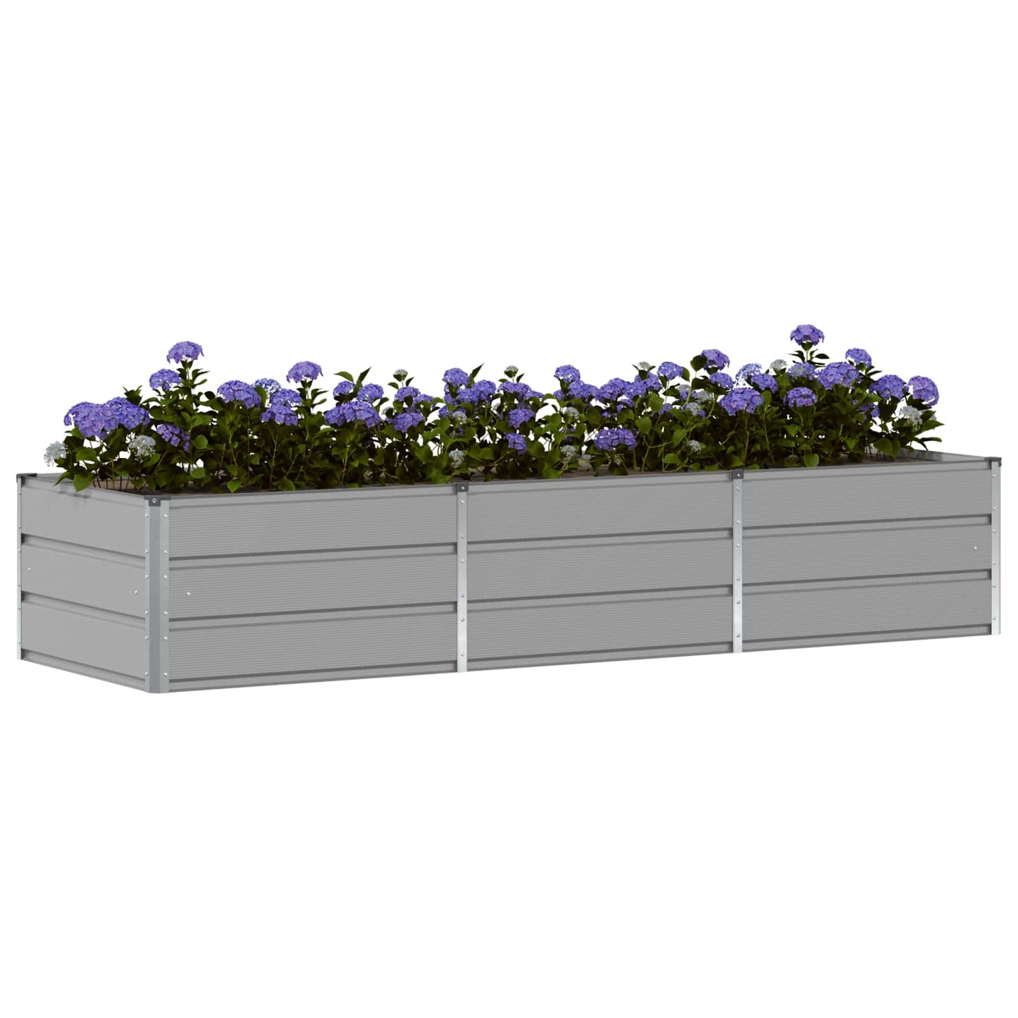 Pflanzkübel Hellgrau 240 x 80 x 45 cm Stahl